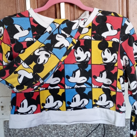 Disney mickey mouse crop sweater longsleeve top - Picture 4 of 5